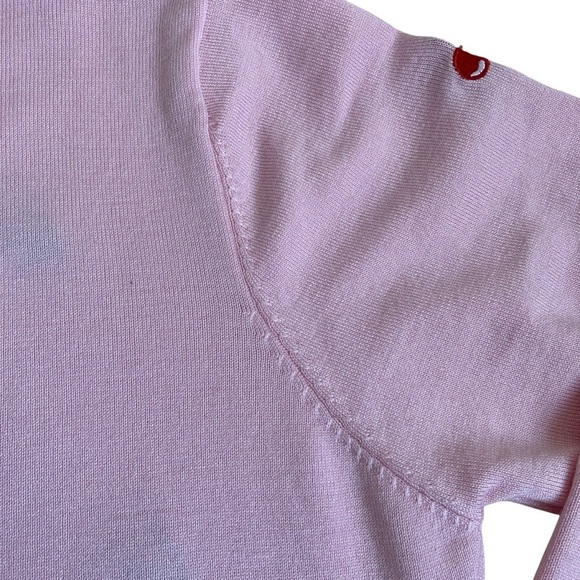 Curlbiuty Light Pink Cardigan with Embroidered Cherries Buttons Down Size 1X - Picture 9 of 15